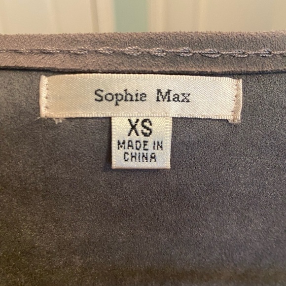 Sophie Max Faux Velvet Grey Mini Dress - Picture 4 of 7